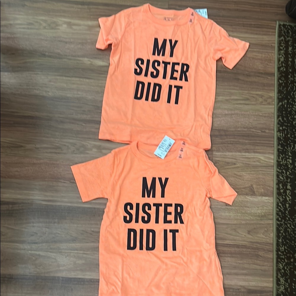 The Children's Place Orange Short Sleeve Tee My Sister Did It